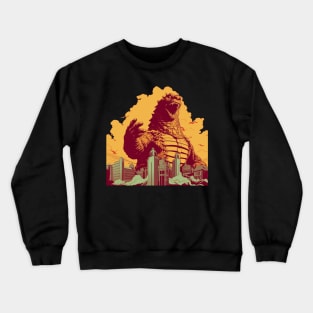 Retro Godzilla Poster Propapaganda Style Crewneck Sweatshirt